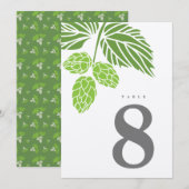 Beer Hops rustieke tafel nummer Kaart (Voorkant / Achterkant)
