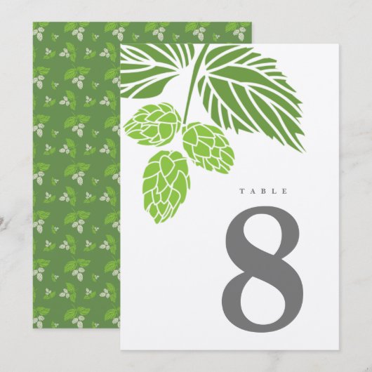 Beer Hops rustieke tafel nummer Kaart (Voorkant / Achterkant)