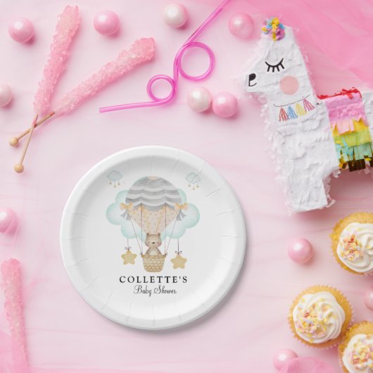 Beer Hot Air Ballon Baby shower Papieren Bordje (Feest)