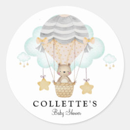 Beer Hot Air Ballon Baby shower Ronde Sticker