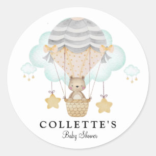 Beer Hot Air Ballon Baby shower Ronde Sticker