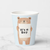 Beer houder teken schattig blauw baby shower papieren bekers (Voorkant)