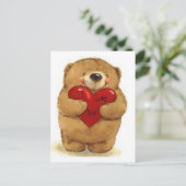 Beer houdt hart-ik-liefde van jou briefkaart (Staand voorkant)