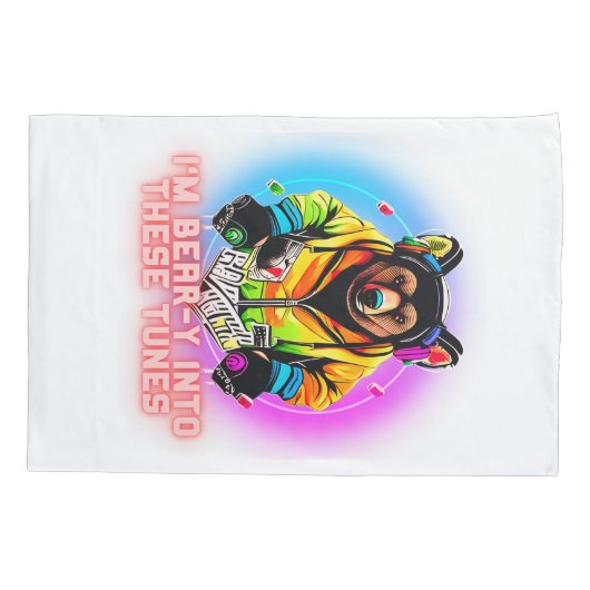 Beer houdt van muziek kussensloop (Achterkant-Links)