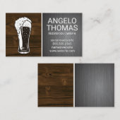 Beer | Hout en metalen Visitekaartje (Voorkant / Achterkant)