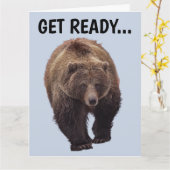 BEER HUG GRIZZLY BEER FUNNY BIRTHDAY-Kaarten Kaart (Gele Bloem)