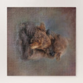 Beer hug pastel hedendaagse dierkunst legpuzzel (Horizontaal)