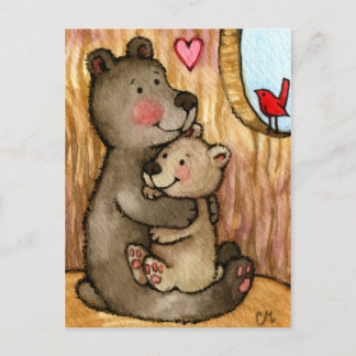 Beer Hugs - Cute Teddy Bear Art Briefkaart