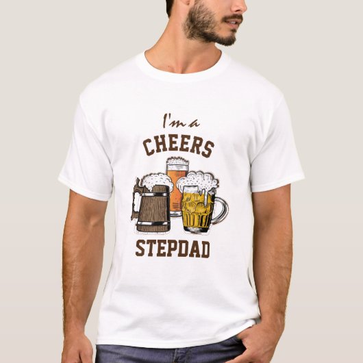 Beer Humor CHEERS STEPDAD T-shirt (Voorkant)