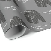 Beer Hunt Birthday Rustic Grey Custom Message Cadeaupapier (Rol Hoek)