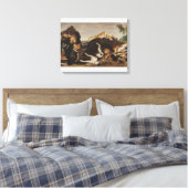 Beer Hunt of, strijd tussen honden en Beren Canvas Afdruk (Insitu (Slaapkamer))