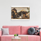 Beer Hunt of, strijd tussen honden en Beren Canvas Afdruk (Insitu (Woonkamer))