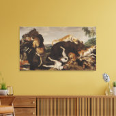 Beer Hunt of, strijd tussen honden en Beren Canvas Afdruk (Insitu (Woonkamer))