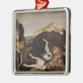 Beer Hunt of, strijd tussen honden en Beren Metalen Ornament (Links)