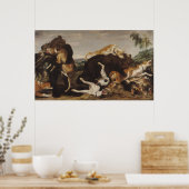Beer Hunt of, strijd tussen honden en Beren Poster (Keuken)