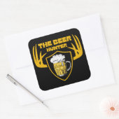 BEER HUNTER grappige bierminnaar, citaat Vierkante Sticker (Envelop)