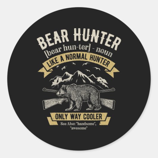 Beer Hunter  Hunting Fun Hunters Definitio Ronde Sticker (Voorkant)