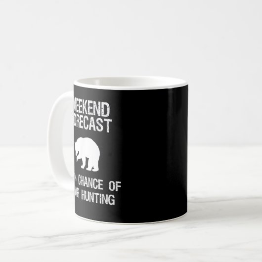 Beer Hunting Gift - Funny Hunter Weekend Forecast Koffiemok (Voorkant links)