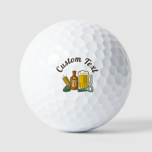 Beer Icons Golf Balls Golfballen (Voorkant)