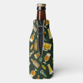 Beer Icons Pattern Bottle Cooler (Fles Achterkant)
