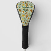 Beer Icons Pattern Golf Head Hoesje Golfheadcover (Voorkant)