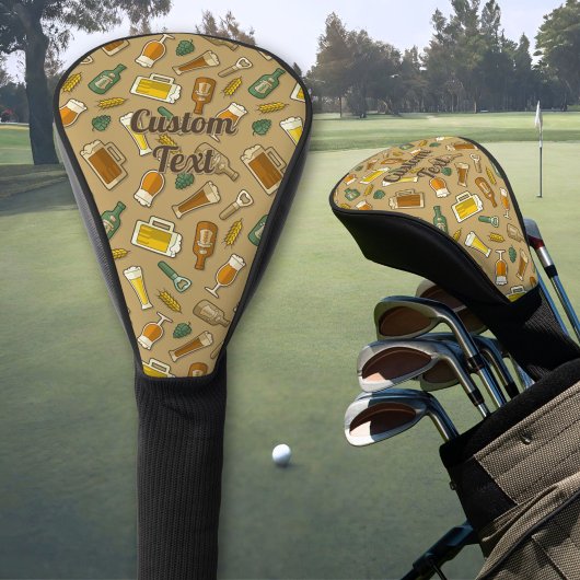 Beer Icons Pattern Golf Head Hoesje Golfheadcover