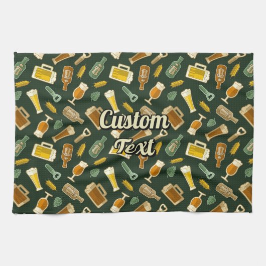 Beer Icons Pattern Kitchen Towel Theedoek (Horizontaal)