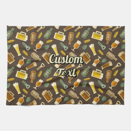 Beer Icons Pattern Kitchen Towel Theedoek (Horizontaal)