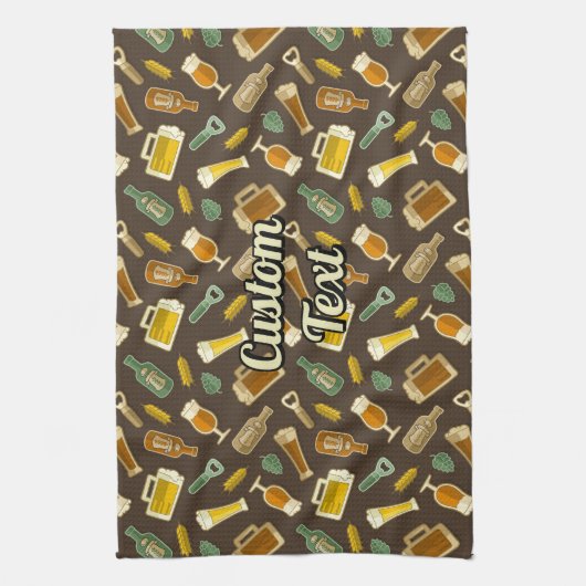 Beer Icons Pattern Kitchen Towel Theedoek (Verticaal)