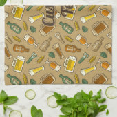 Beer Icons Pattern Kitchen Towel Theedoek (Gevouwen)