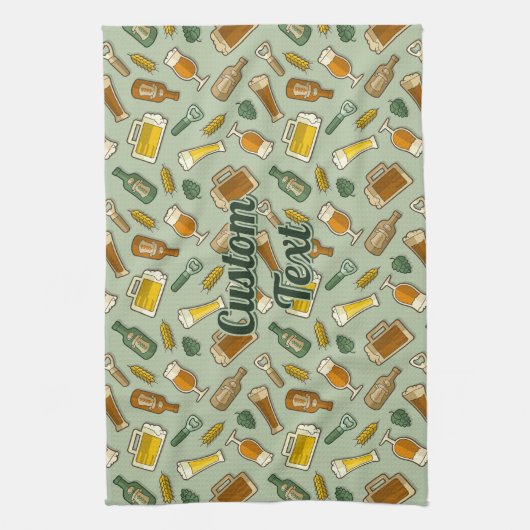 Beer Icons Pattern Kitchen Towel Theedoek (Verticaal)