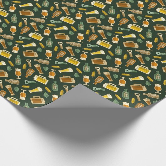 Beer Icons Pattern Wrapping Paper Cadeaupapier (Hoek)