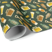 Beer Icons Pattern Wrapping Paper Cadeaupapier (Rol Hoek)