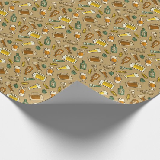 Beer Icons Pattern Wrapping Paper Cadeaupapier (Hoek)