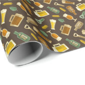 Beer Icons Pattern Wrapping Paper Cadeaupapier (Rol Hoek)