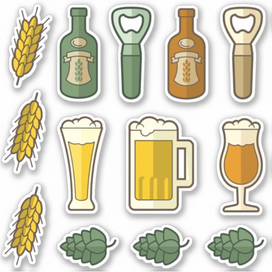 Beer Icons Sticker Set (Voorkant)
