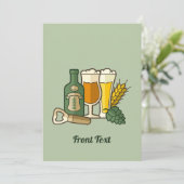Beer Icons-uitnodiging Kaart (Staand voorkant)