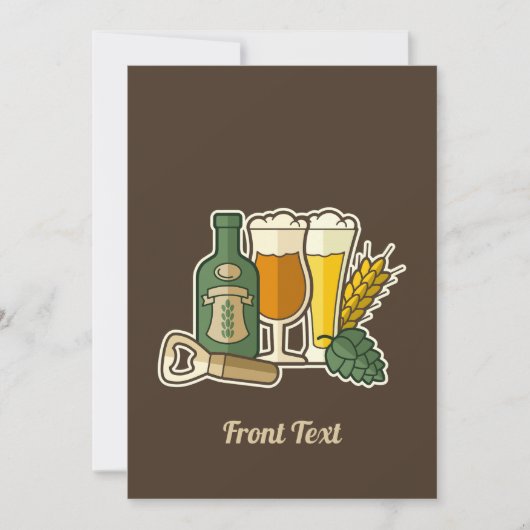 Beer Icons-uitnodiging Kaart (Voorkant)