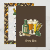 Beer Icons-uitnodiging Kaart (Voorkant / Achterkant)
