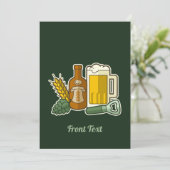 Beer Icons-uitnodiging Kaart (Staand voorkant)