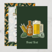Beer Icons-uitnodiging Kaart (Voorkant / Achterkant)