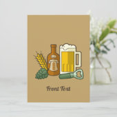 Beer Icons-uitnodiging Kaart (Staand voorkant)