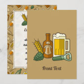 Beer Icons-uitnodiging Kaart (Voorkant / Achterkant)