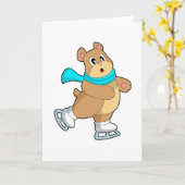 Beer Ijs schaatsen Ijslaarzen Kaart (Gele Bloem)