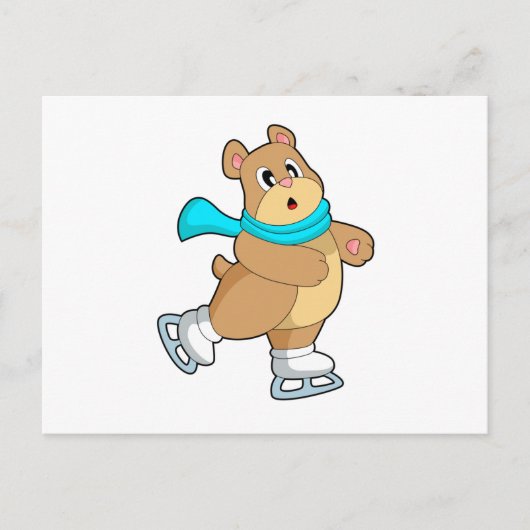 Beer Ijs schaatsen Schaatsen Briefkaart (Voorkant)