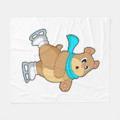 Beer IJsschaatsen IJ-schaatsen Fleece Deken (Voorkant (Horizontaal))