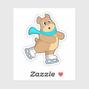 Beer IJsschaatsen IJ-schaatsen Sticker