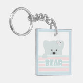 Beer illustratie kinder kinderachtige afdruk sleutelhanger (Voorkant Links)