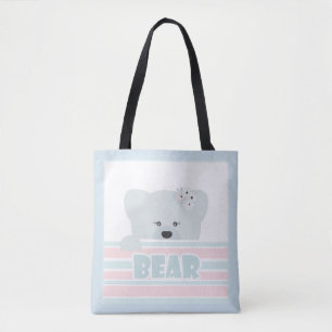 Beer illustratie kinder kinderachtige afdruk tote bag