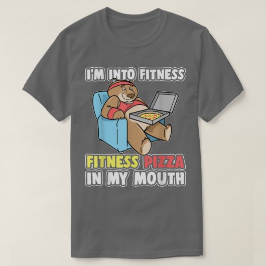 Beer Im in fitness Pizza in mijn mond T-shirt (Design voorkant)